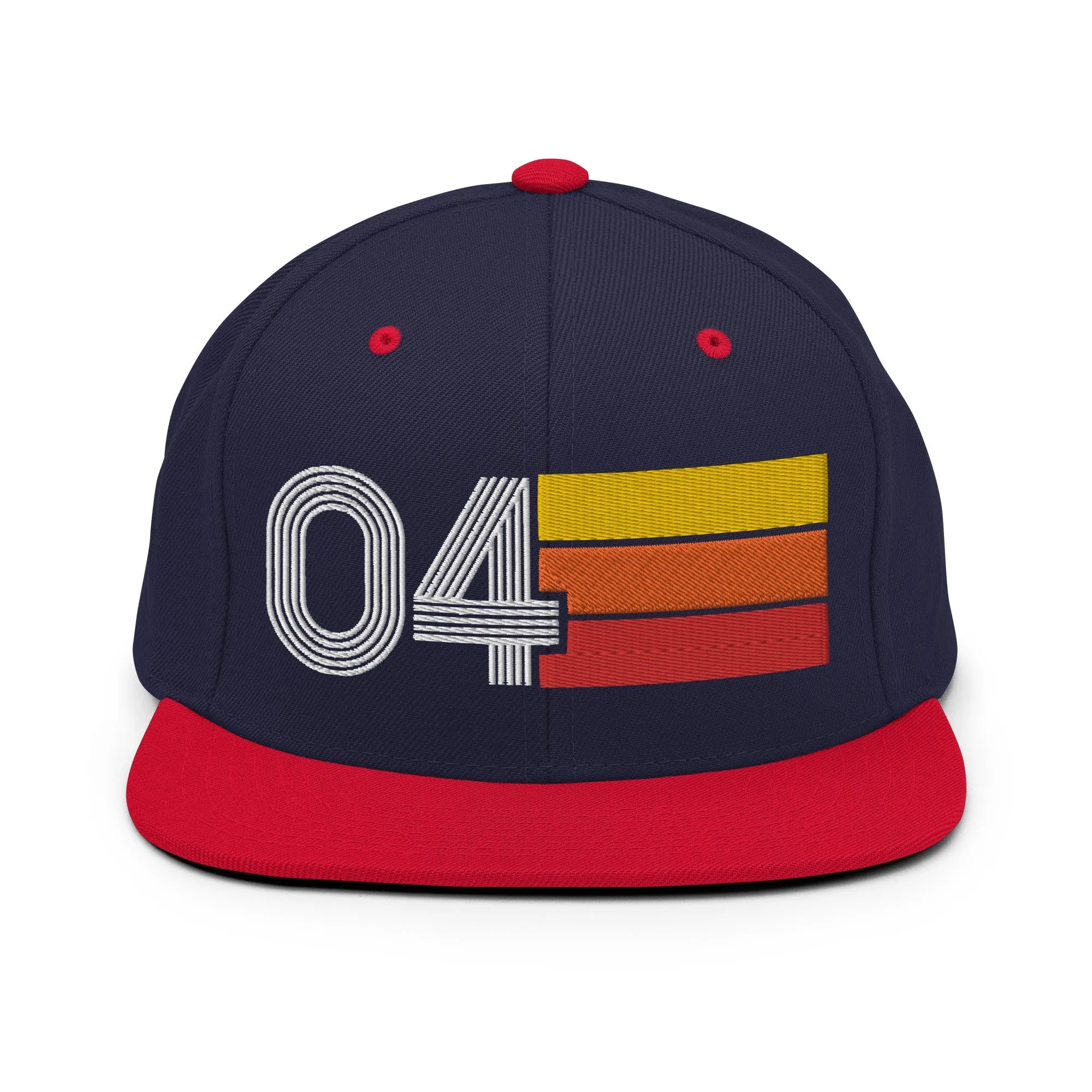 04 - Number Four Retro Tri-Line Snapback Hat