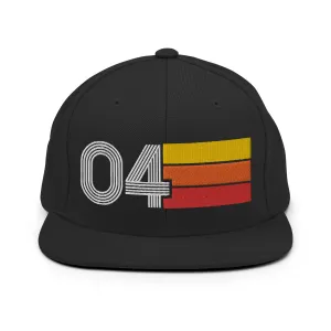 04 - Number Four Retro Tri-Line Snapback Hat