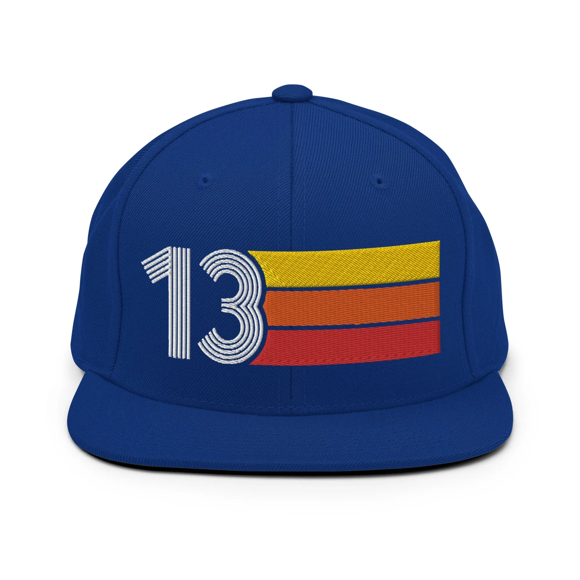 13 - Number Thirteen Retro Tri-Line Snapback Hat