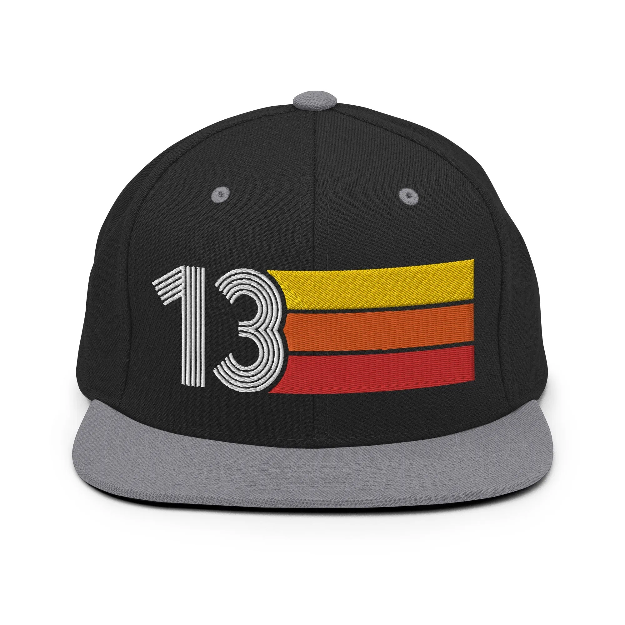 13 - Number Thirteen Retro Tri-Line Snapback Hat