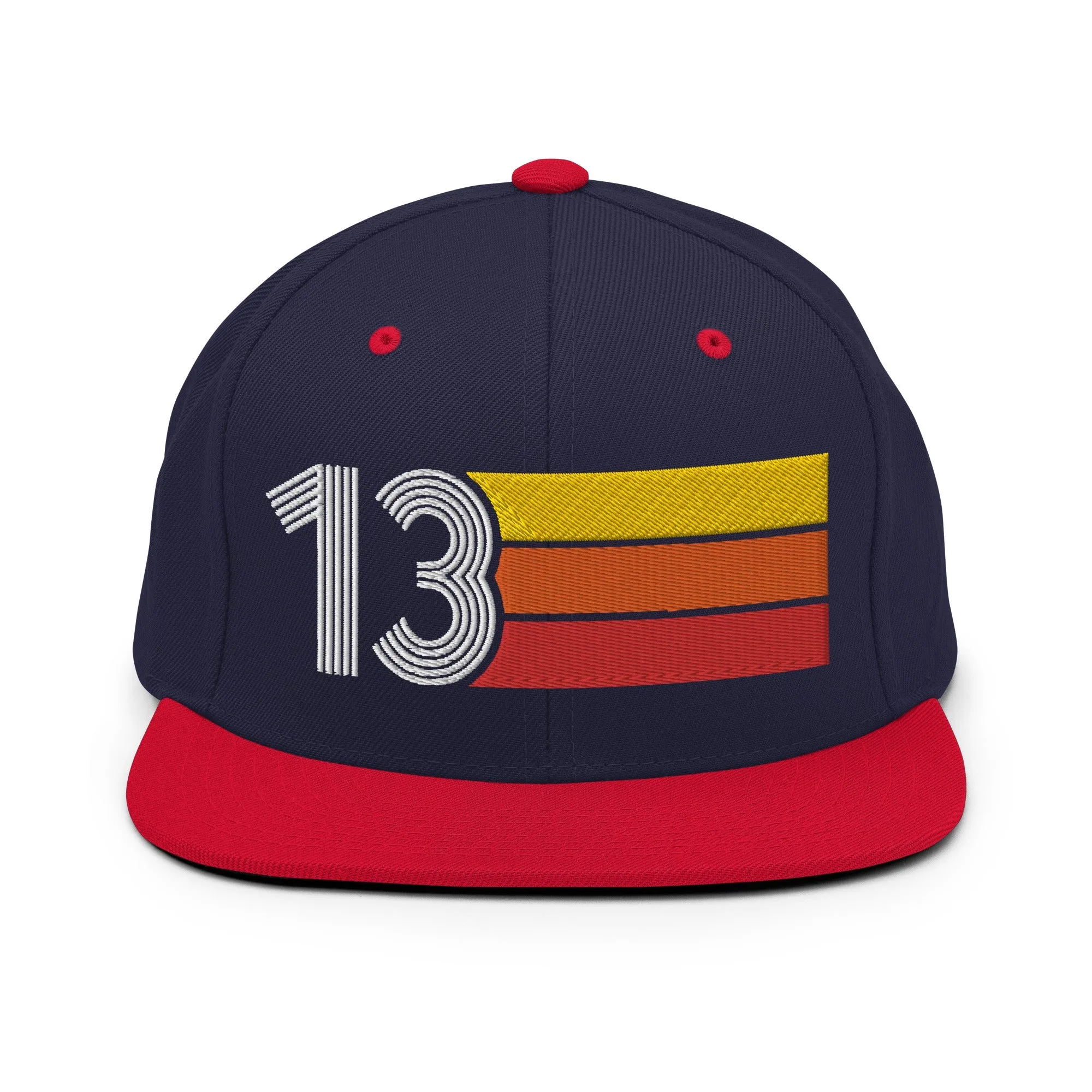 13 - Number Thirteen Retro Tri-Line Snapback Hat