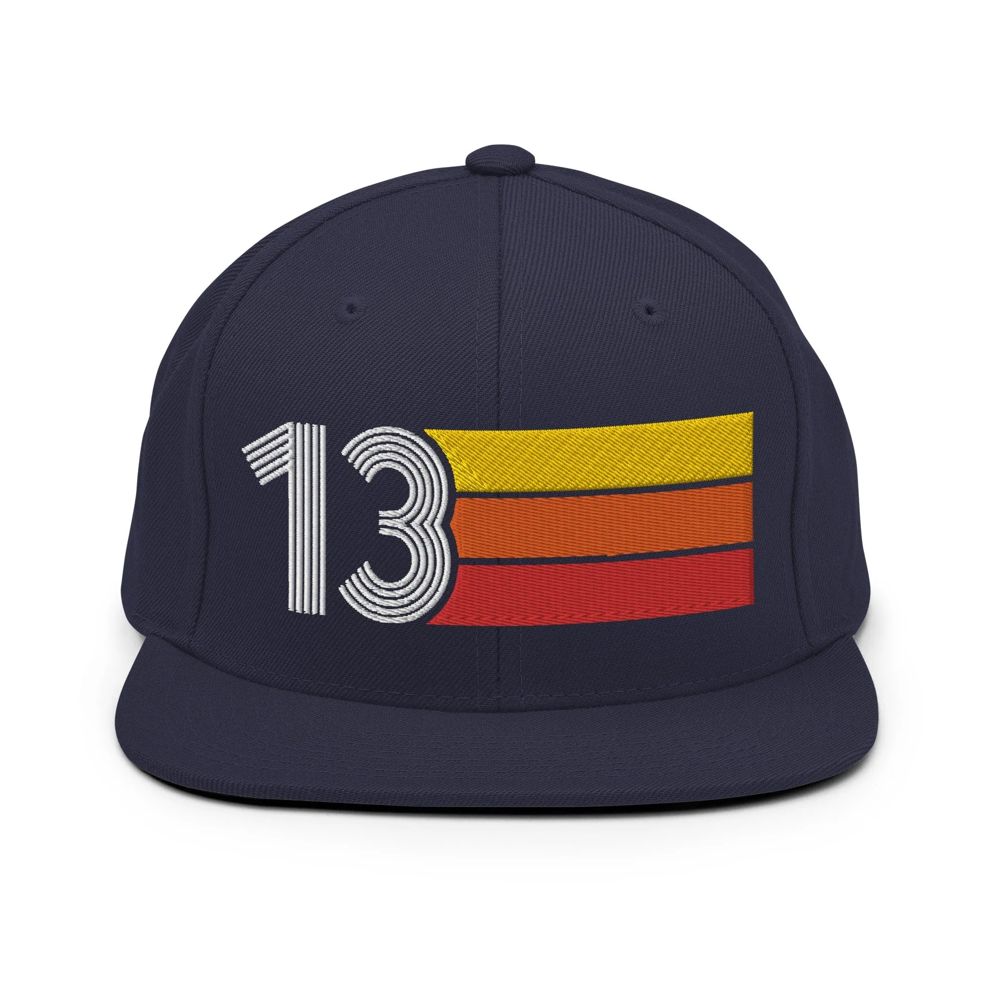 13 - Number Thirteen Retro Tri-Line Snapback Hat