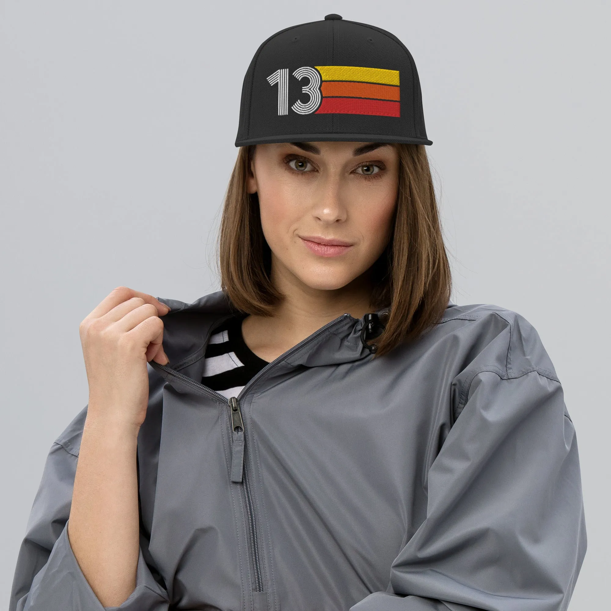 13 - Number Thirteen Retro Tri-Line Snapback Hat