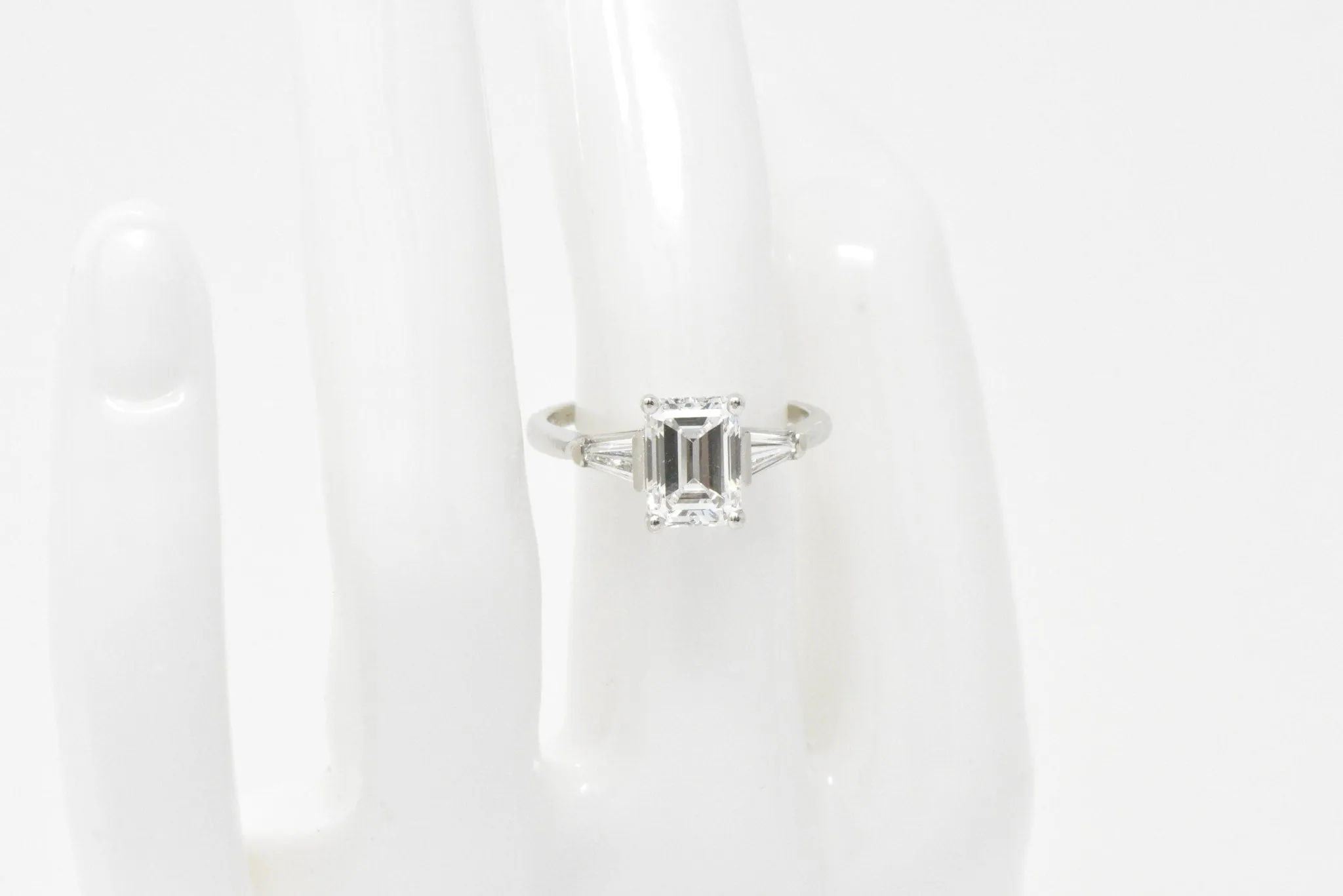 1950's Bailey Banks and Biddle 1.93CTW Emerald Cut Diamond & Platinum Engagement Ring GIA