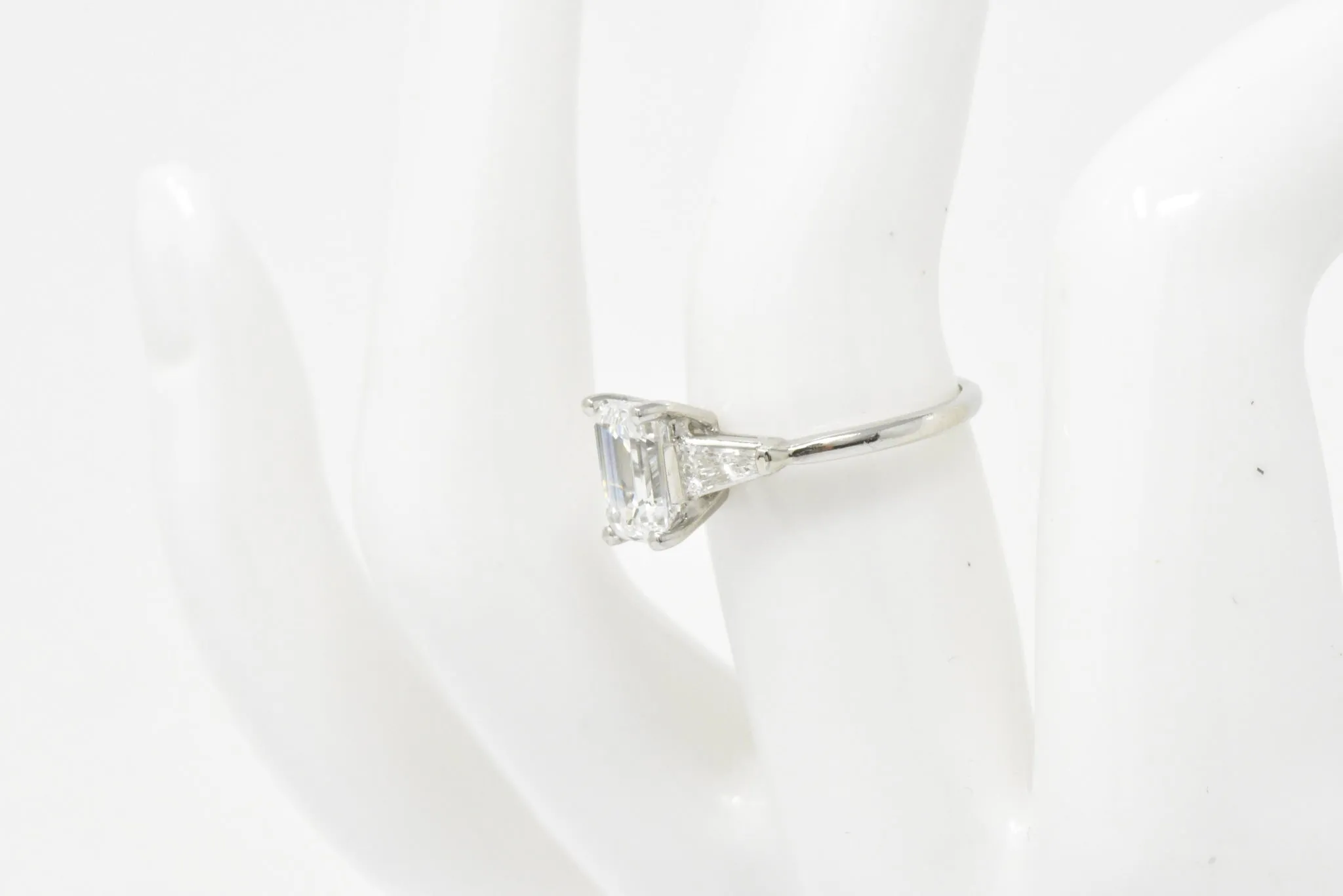 1950's Bailey Banks and Biddle 1.93CTW Emerald Cut Diamond & Platinum Engagement Ring GIA