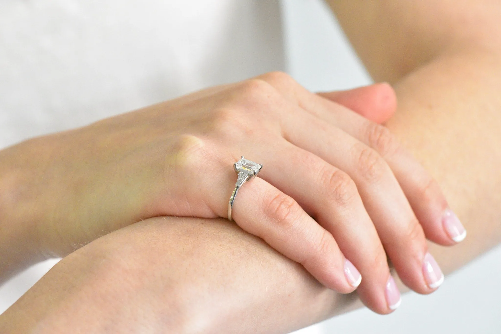 1950's Bailey Banks and Biddle 1.93CTW Emerald Cut Diamond & Platinum Engagement Ring GIA