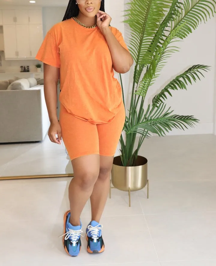 27430P - WASHED TOP & BERMUDA SHORTS SET (4PCS)