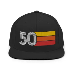 50 - 1950 Retro Tri-Line Snapback Hat