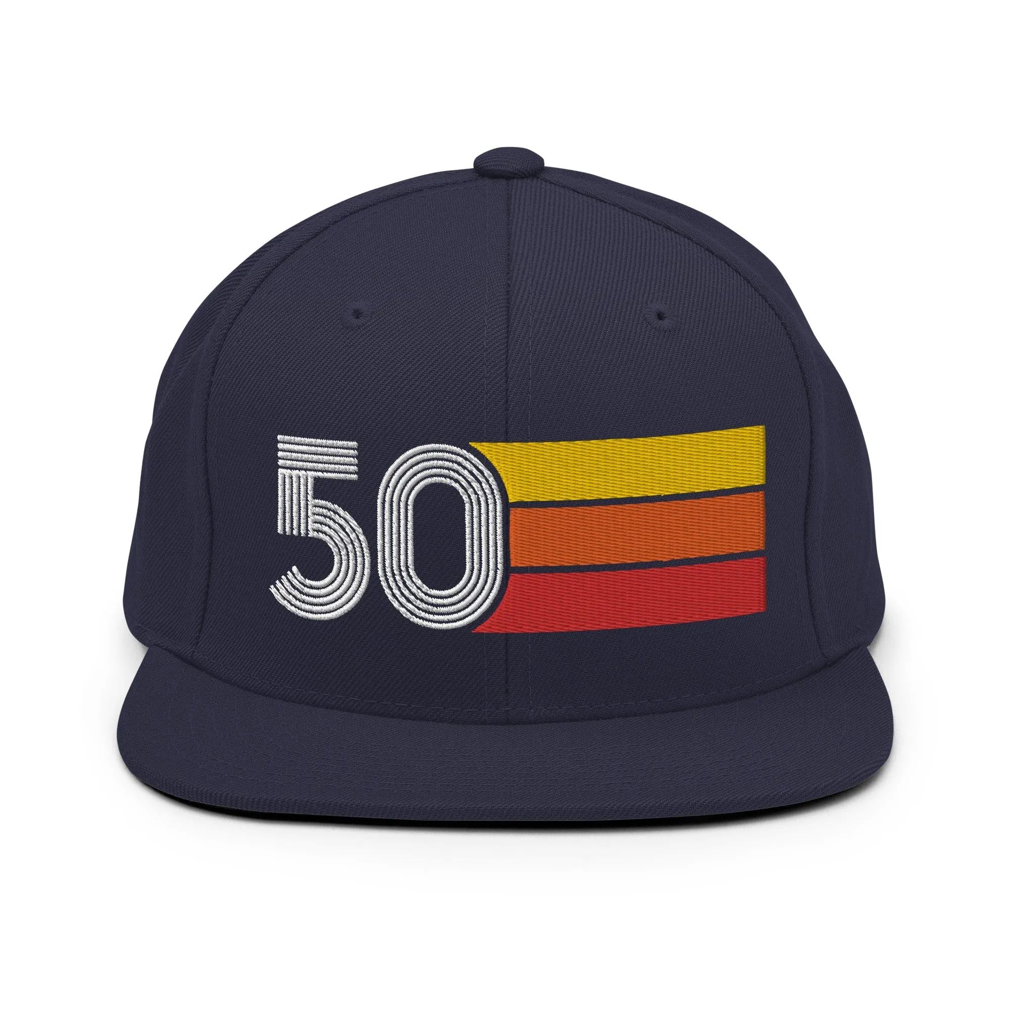 50 - 1950 Retro Tri-Line Snapback Hat