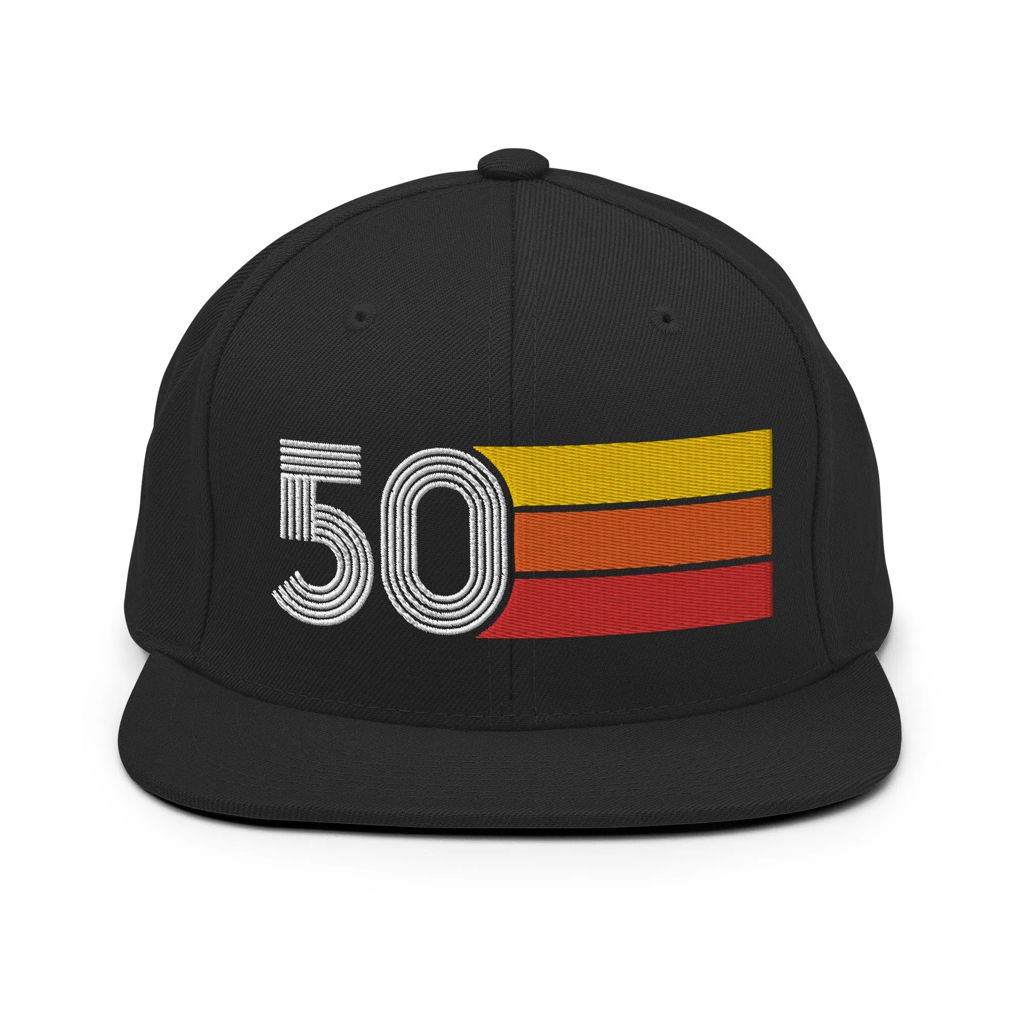 50 - 1950 Retro Tri-Line Snapback Hat