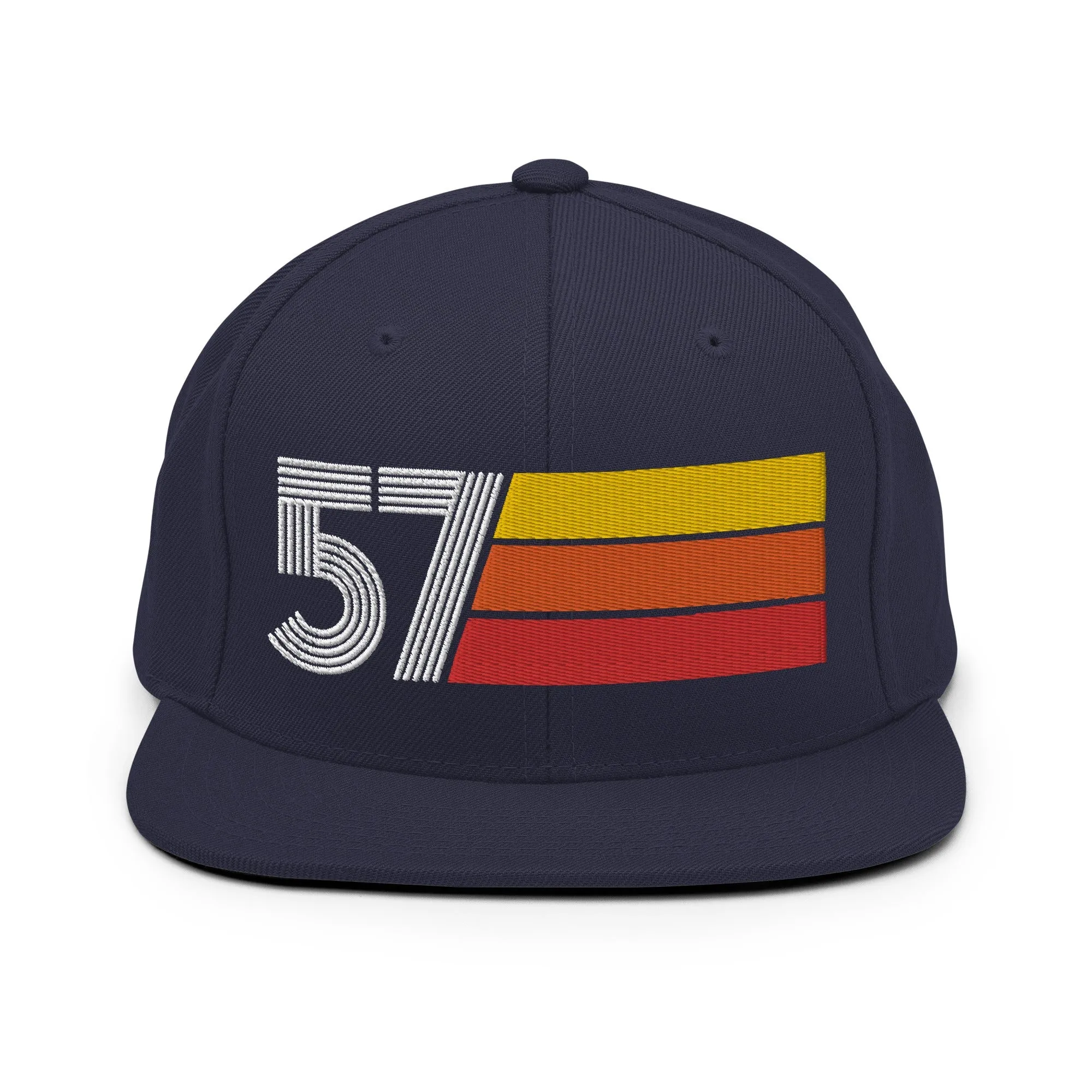 57 - 1957 Retro Tri-Line Snapback Hat