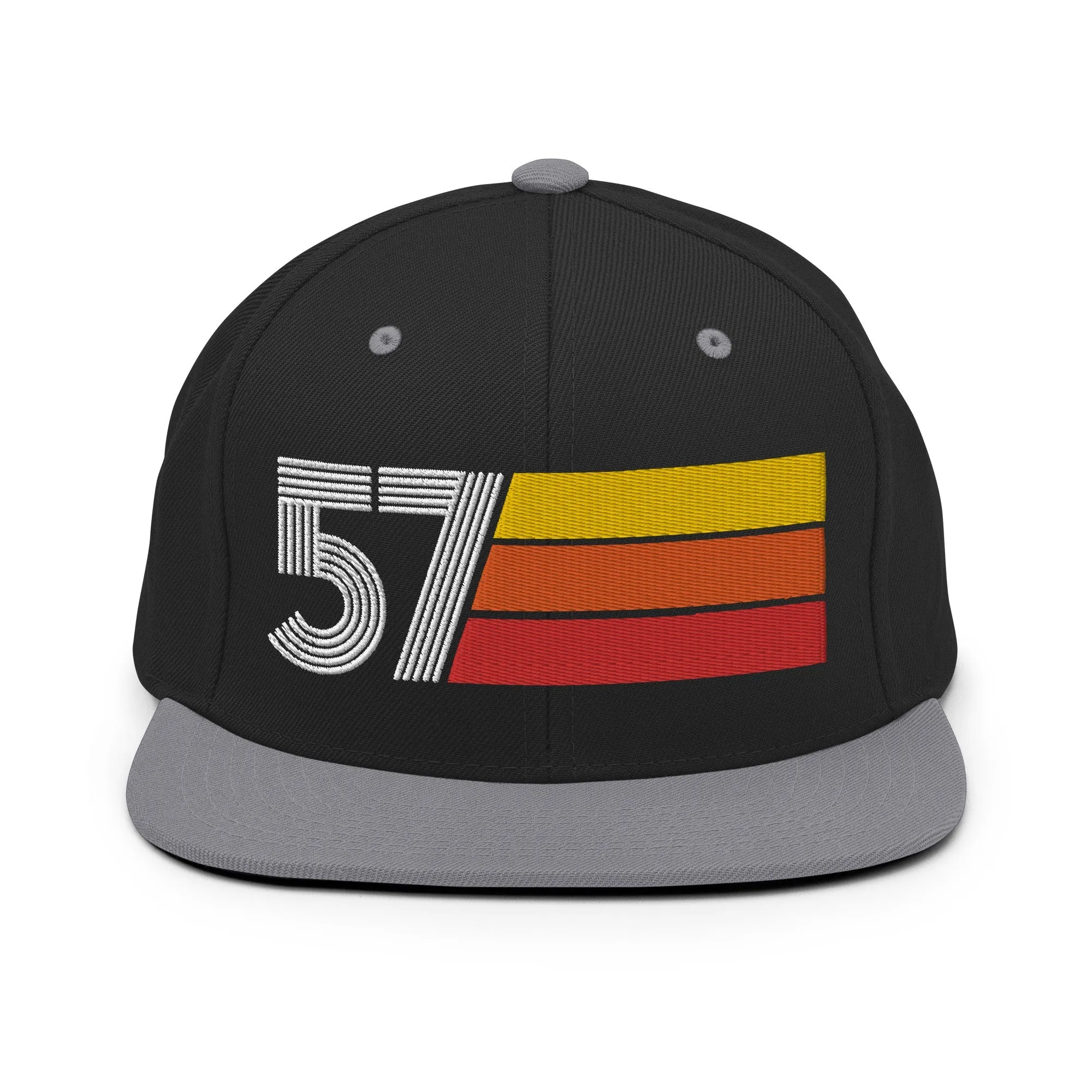 57 - 1957 Retro Tri-Line Snapback Hat