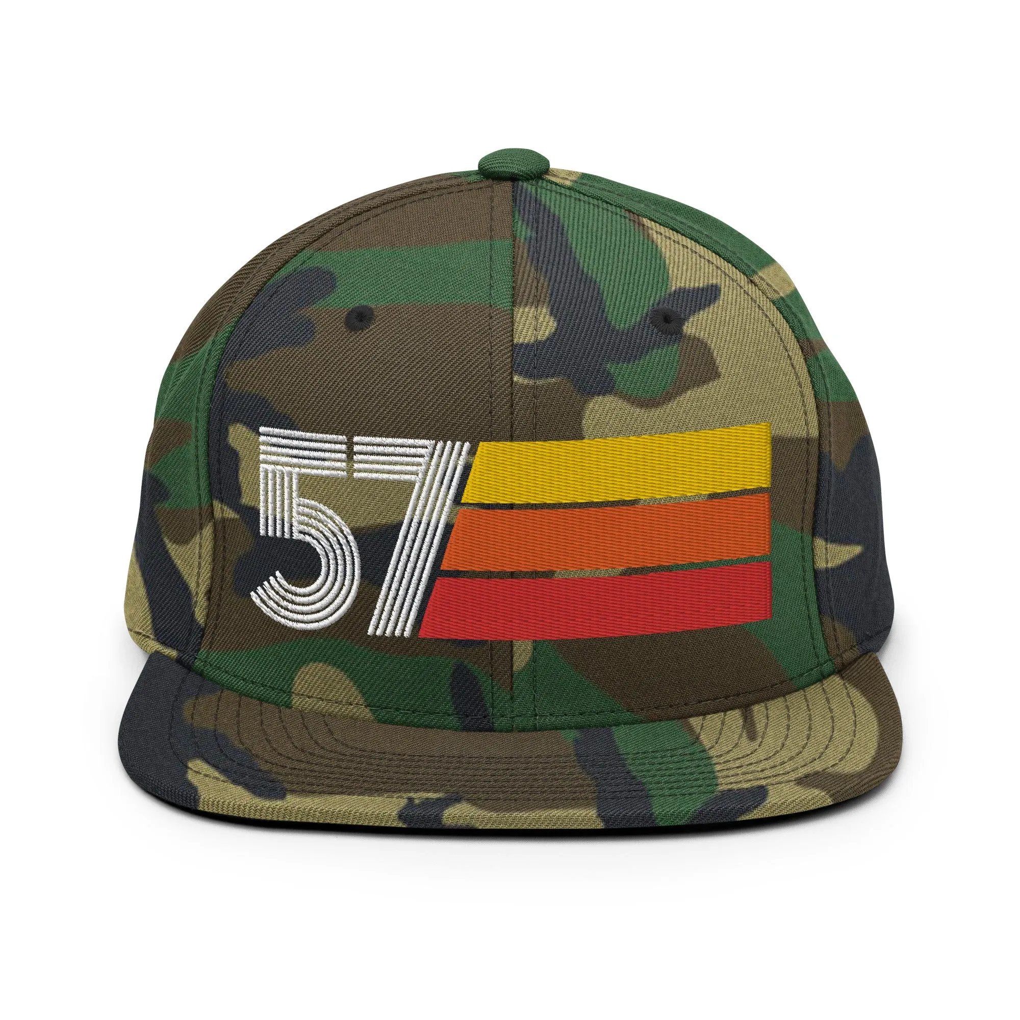 57 - 1957 Retro Tri-Line Snapback Hat