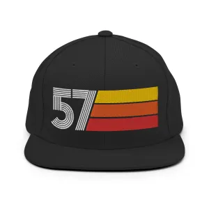 57 - 1957 Retro Tri-Line Snapback Hat