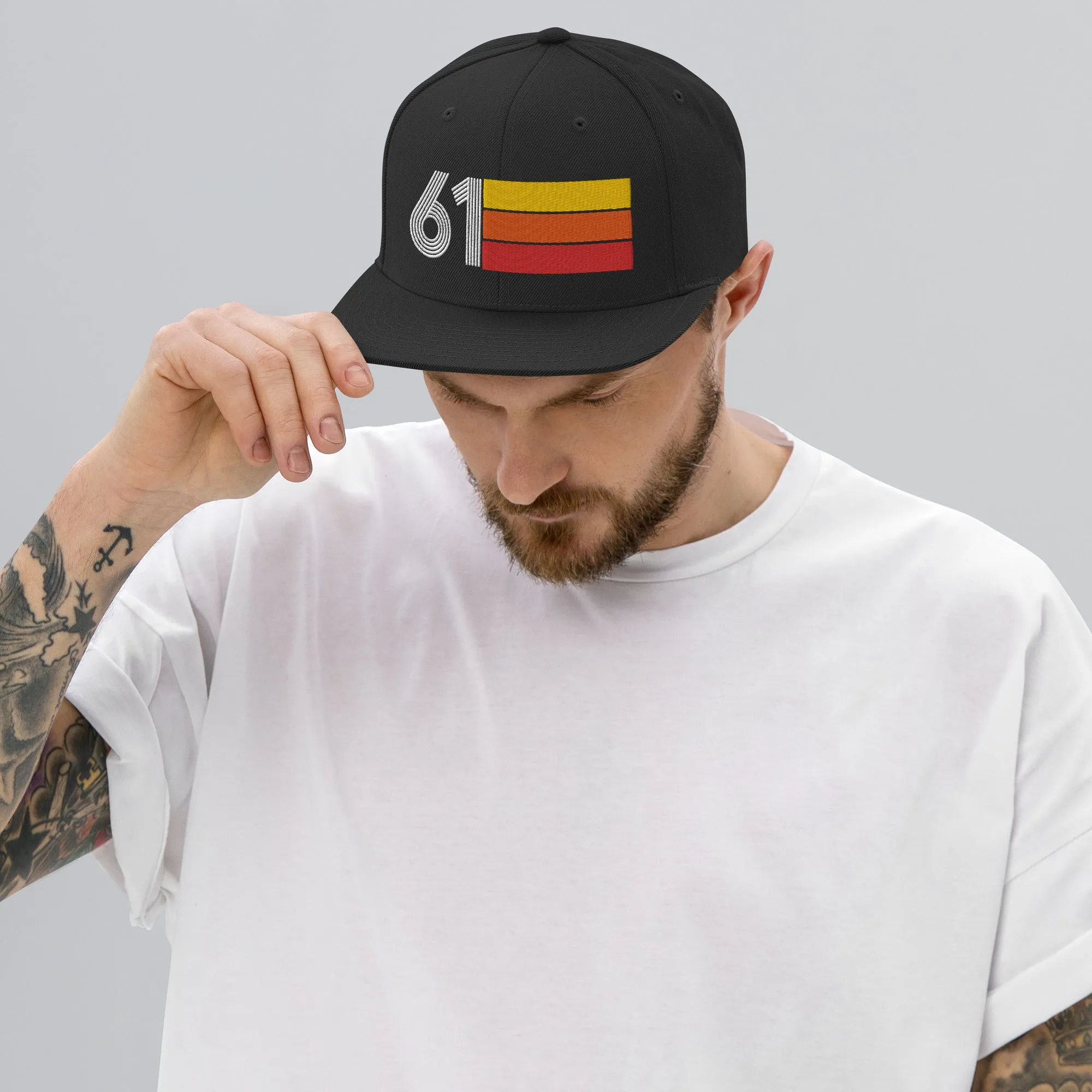 61 - 1961 Retro Tri-Line Snapback Hat