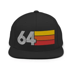 64 - 1964 Retro Tri-Line Snapback Hat