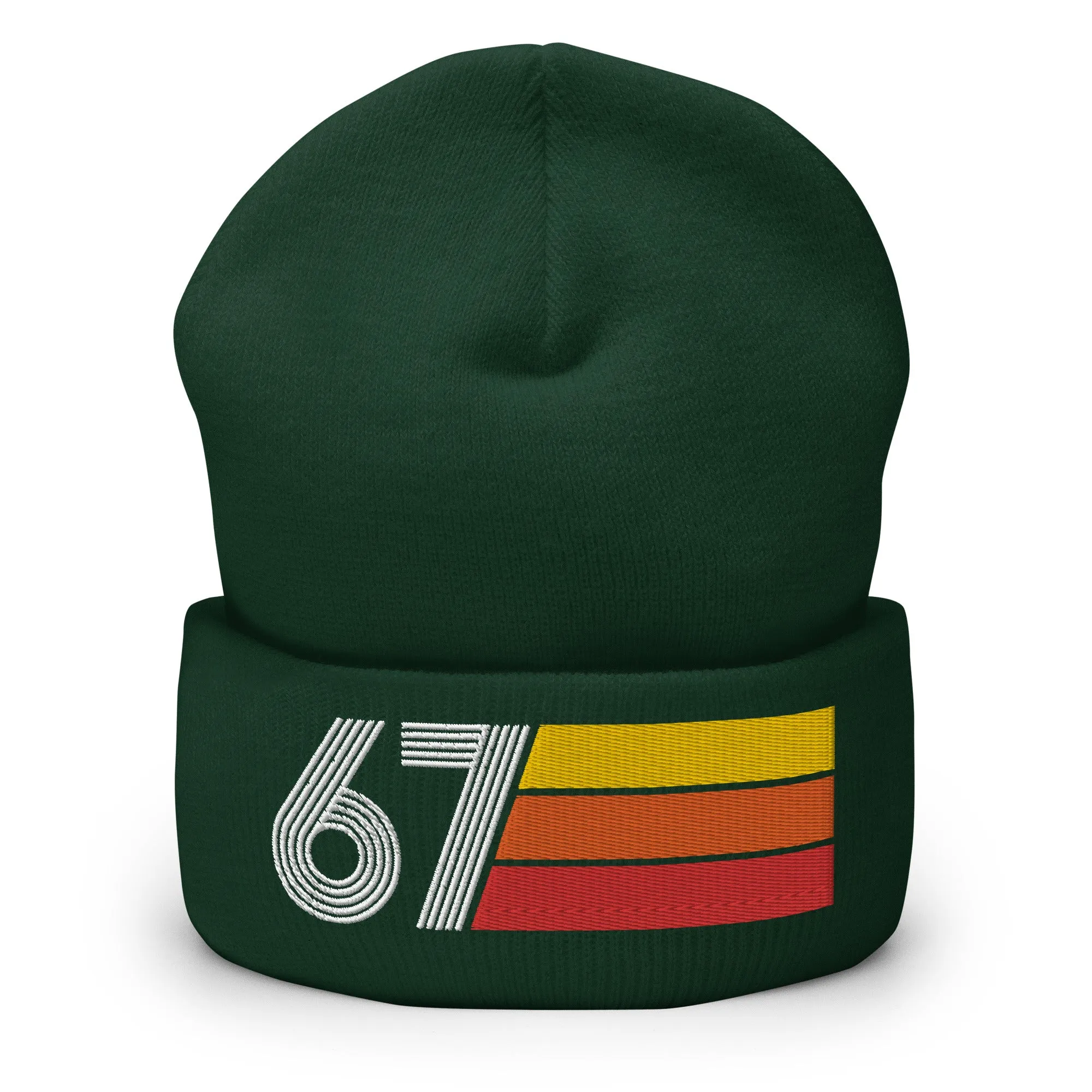 67 - 1967 Retro Tri-Line Cuffed Beanie