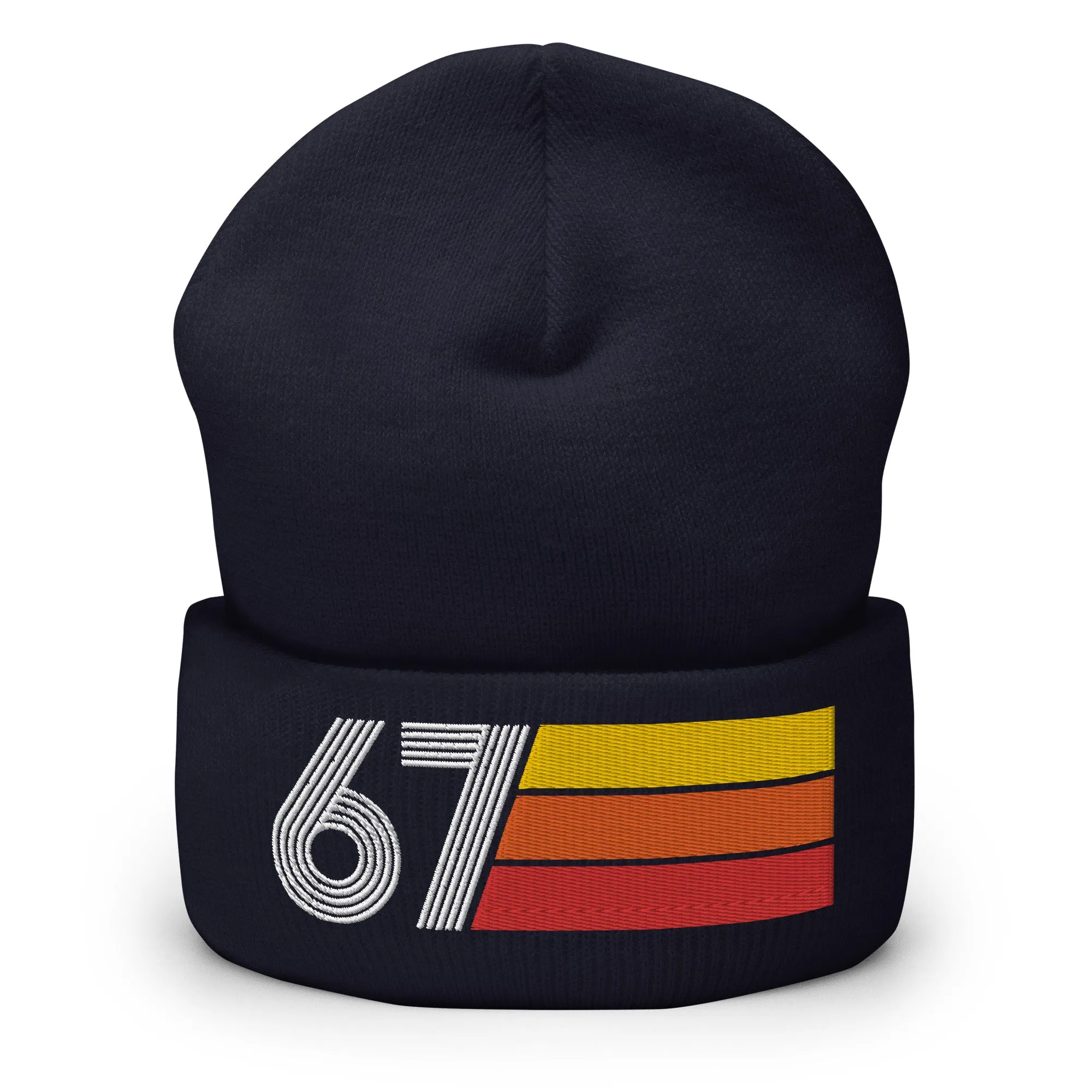 67 - 1967 Retro Tri-Line Cuffed Beanie
