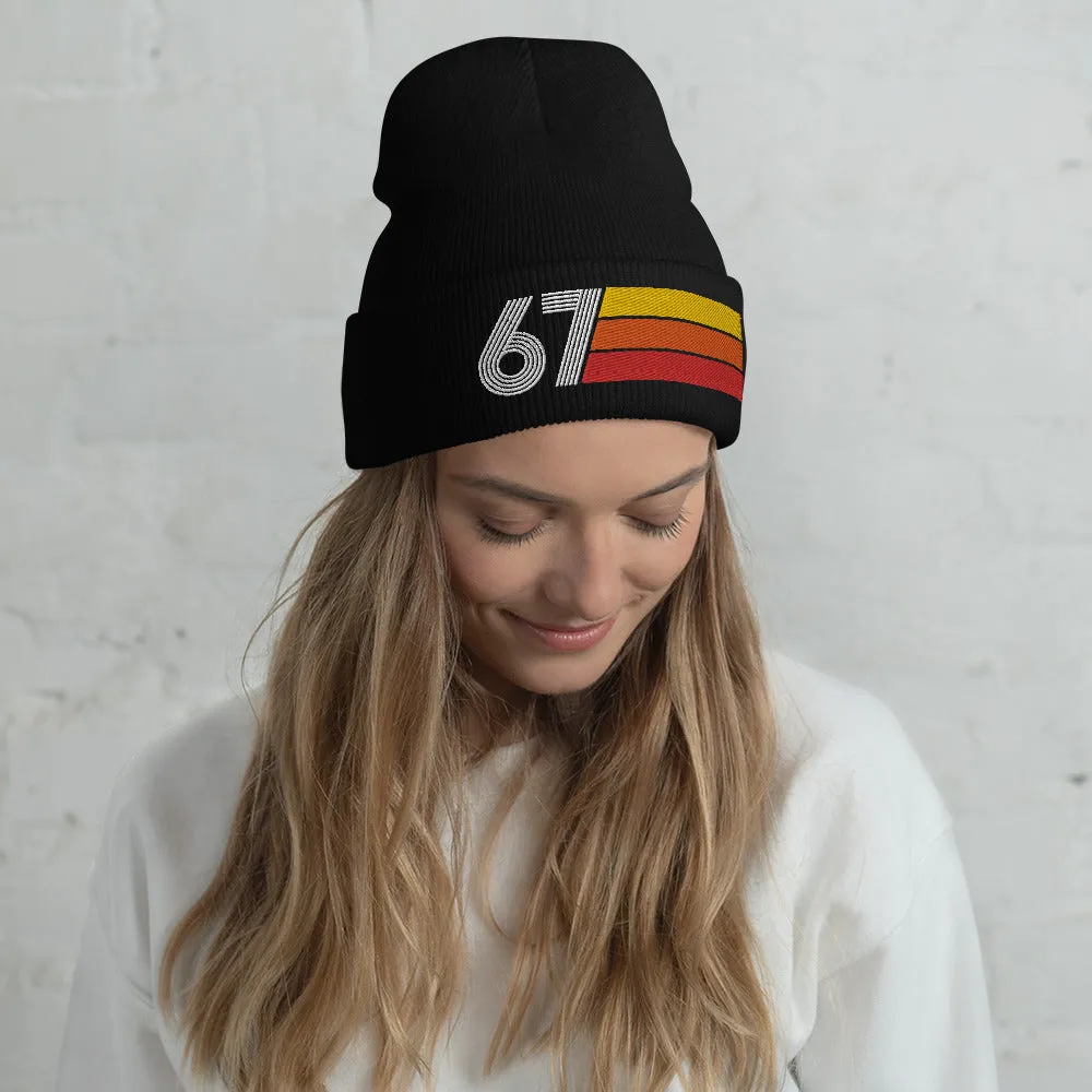 67 - 1967 Retro Tri-Line Cuffed Beanie
