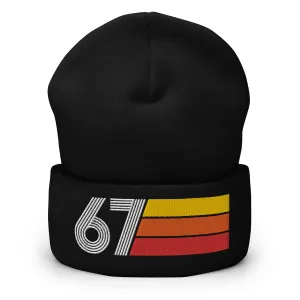67 - 1967 Retro Tri-Line Cuffed Beanie