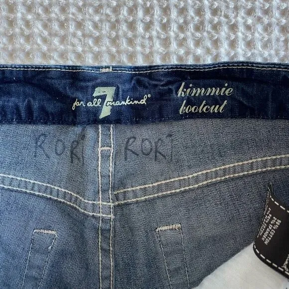 7 For All Mankind Kimmie Bootcut Dark Wash Mid Rise Jeans Size 27