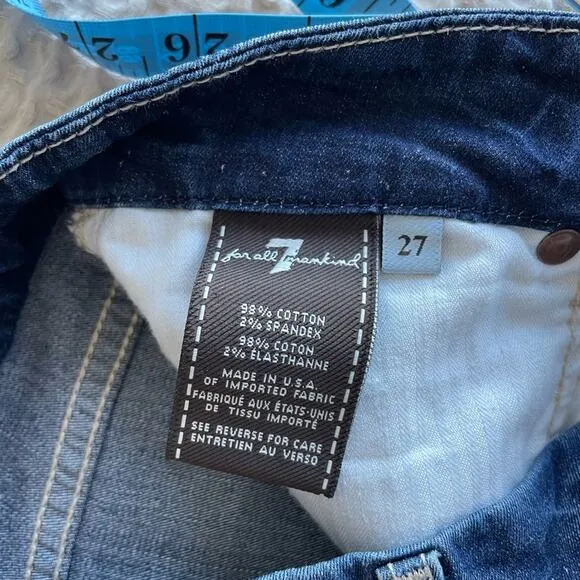 7 For All Mankind Kimmie Bootcut Dark Wash Mid Rise Jeans Size 27