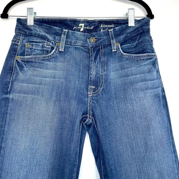 7 For All Mankind Kimmie Bootcut Dark Wash Mid Rise Jeans Size 27