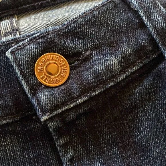 7 For All Mankind Size 26 Medium Blue Wash Mid Rise Whiskey Ankle Skinny Jeans