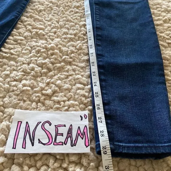7 For All Mankind Size 26 Medium Blue Wash Mid Rise Whiskey Ankle Skinny Jeans