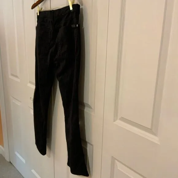 7 For All Mankind Black Velvet Bootcut Ankle Jeans Size 32