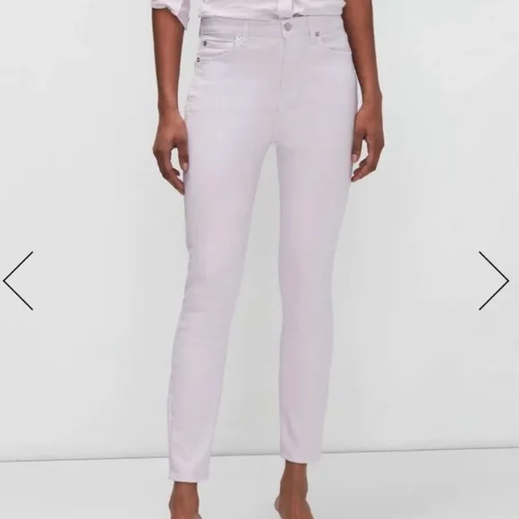 7 For All Mankind High Waist Ankle Skinny Jeans, Light Purple Lilac Size 30 NWT