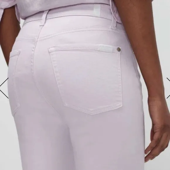 7 For All Mankind High Waist Ankle Skinny Jeans, Light Purple Lilac Size 30 NWT