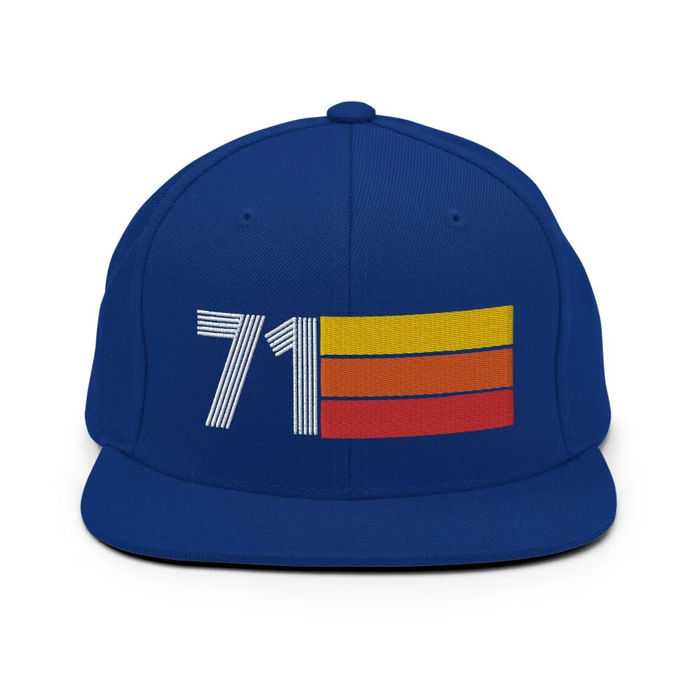 71 - 1971 Retro Tri-Line Snapback Hat