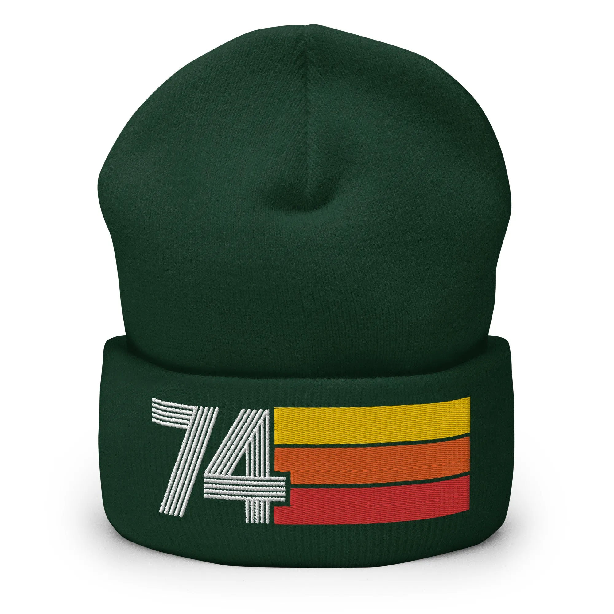 74 - 1974 Retro Tri-Line Cuffed Beanie