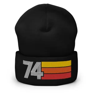 74 - 1974 Retro Tri-Line Cuffed Beanie