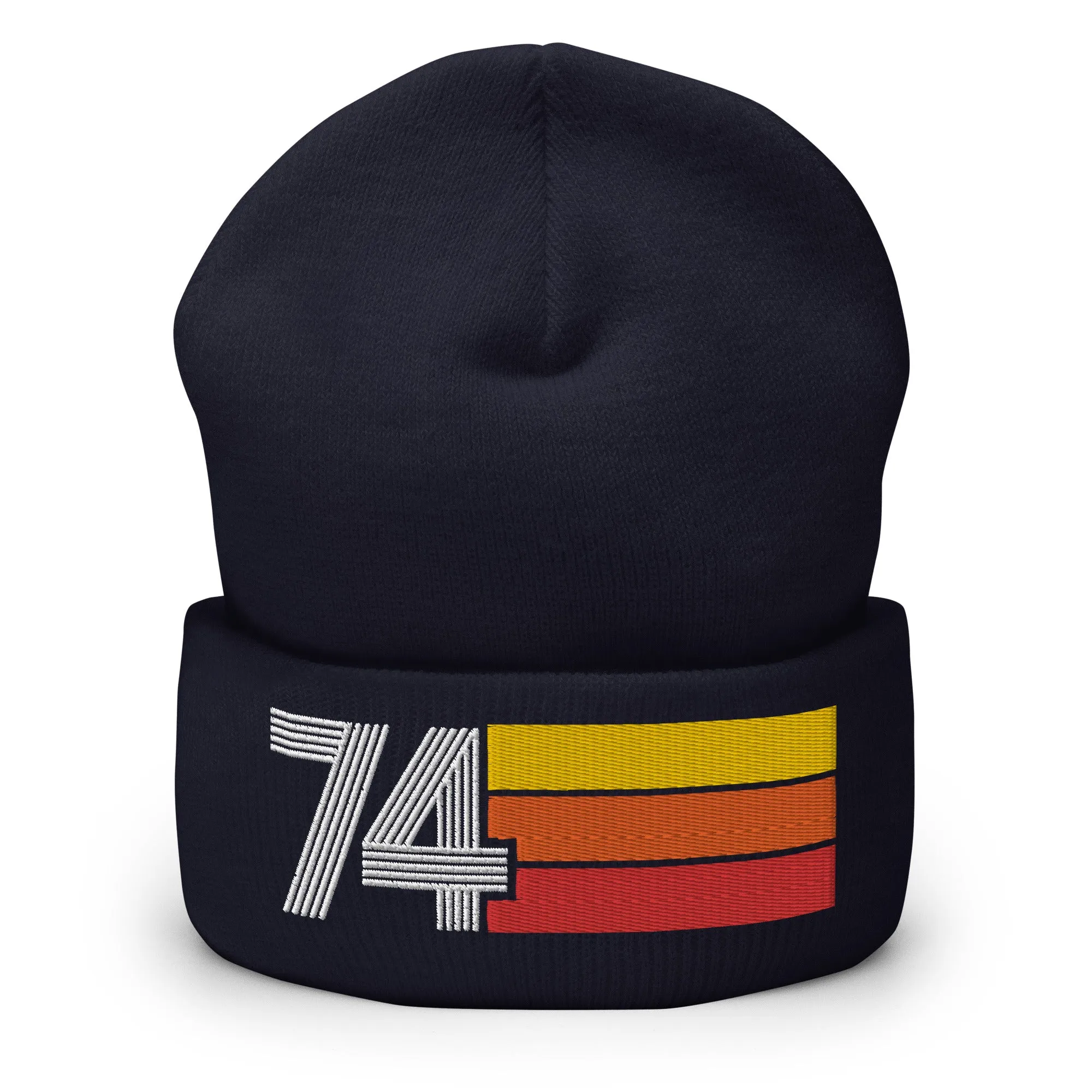 74 - 1974 Retro Tri-Line Cuffed Beanie