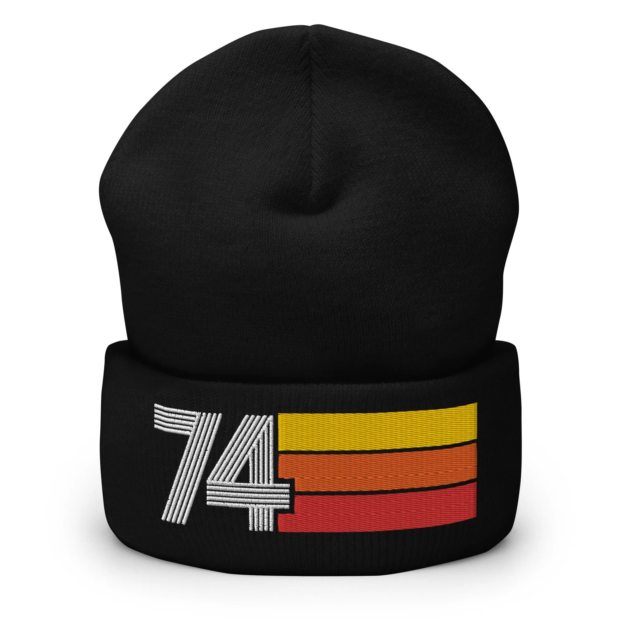 74 - 1974 Retro Tri-Line Cuffed Beanie