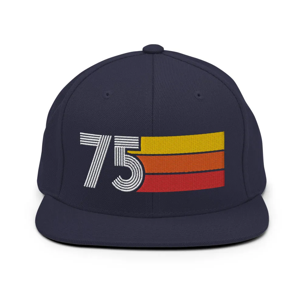 75 - 1975 Retro Tri-Line Snapback Hat