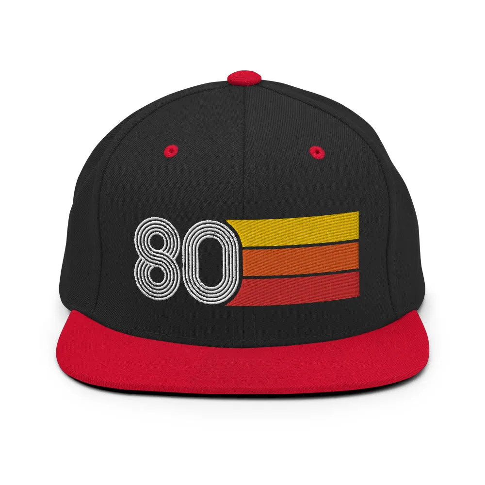 80 - 1980 Retro Tri-Line Snapback Hat