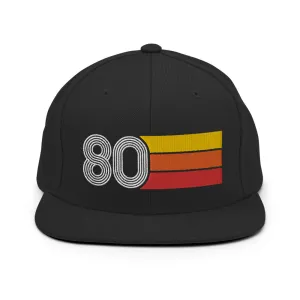 80 - 1980 Retro Tri-Line Snapback Hat