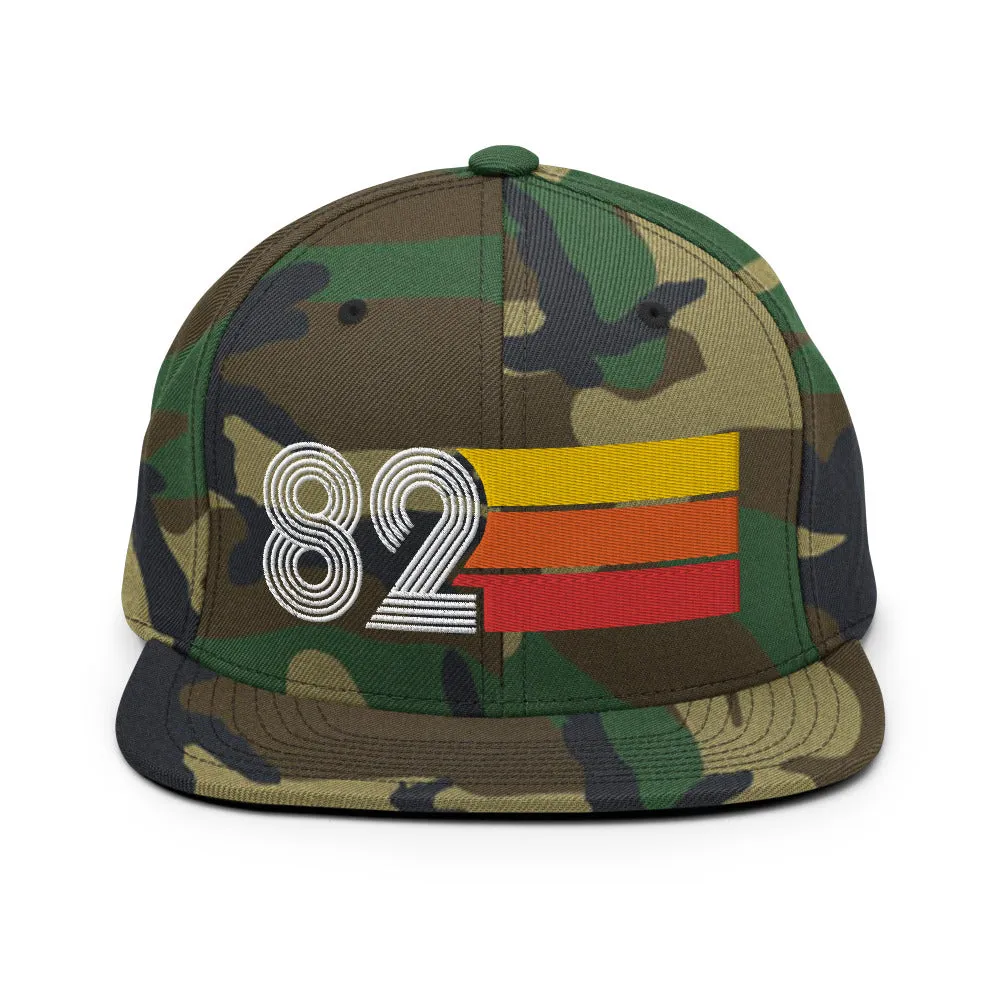 82 - 1982 Retro Tri-Line Snapback Hat