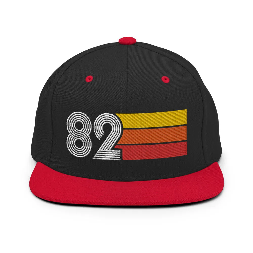 82 - 1982 Retro Tri-Line Snapback Hat