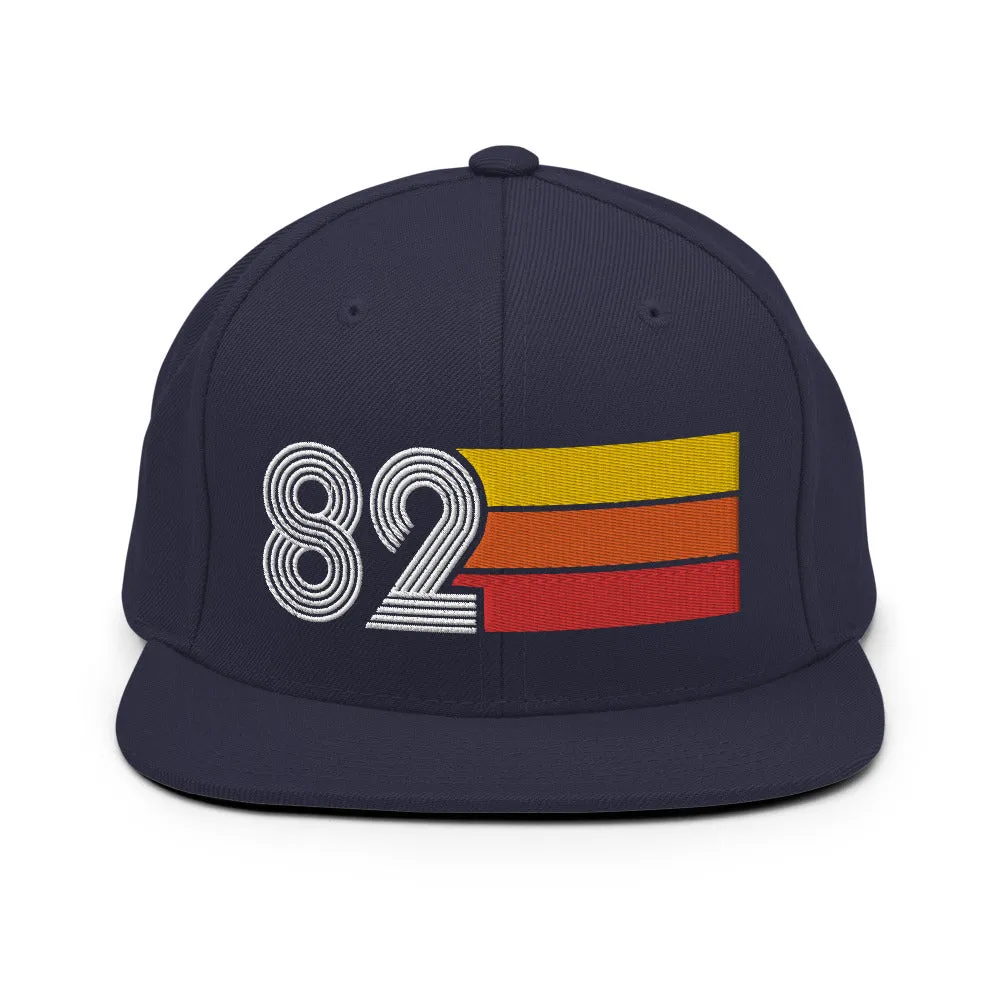 82 - 1982 Retro Tri-Line Snapback Hat