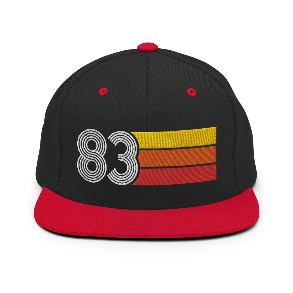 83 - 1983 Retro Tri-Line Snapback Hat