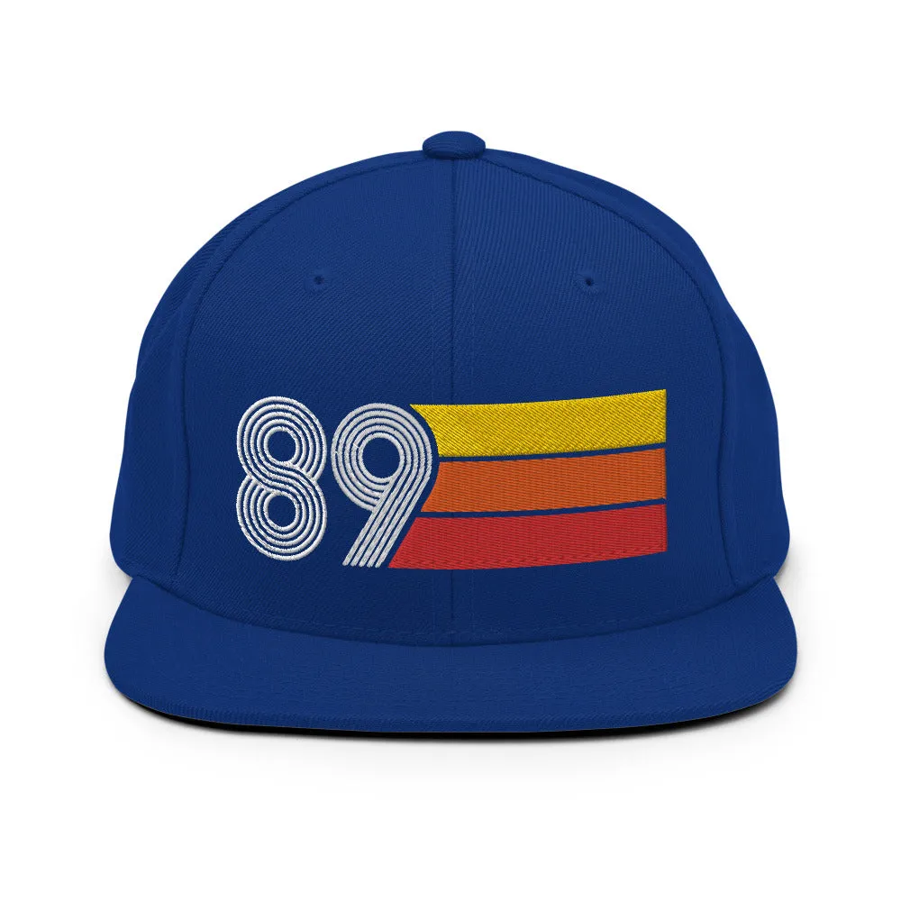 89 - 1989 Retro Tri-Line Snapback Hat