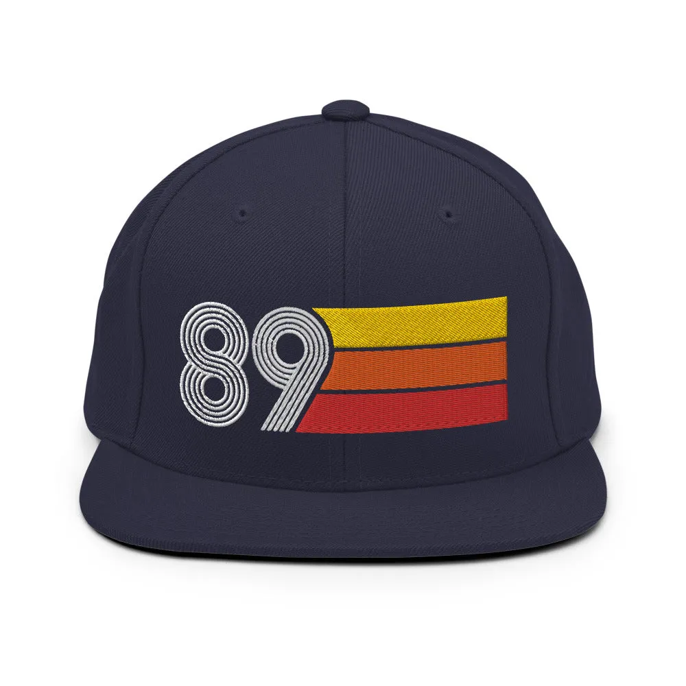 89 - 1989 Retro Tri-Line Snapback Hat