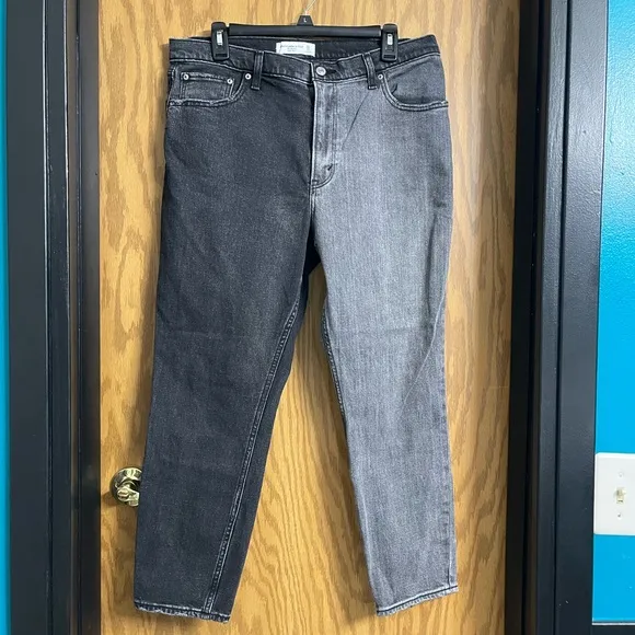 Abercrombie &amp; Fitch Two Toned, color block high rise skinny jeans