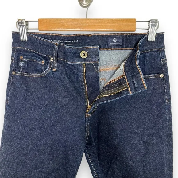 AG Adriano Goldschmied Farrah Dark Blue High Rise Ankle Skinny Jeans 27R