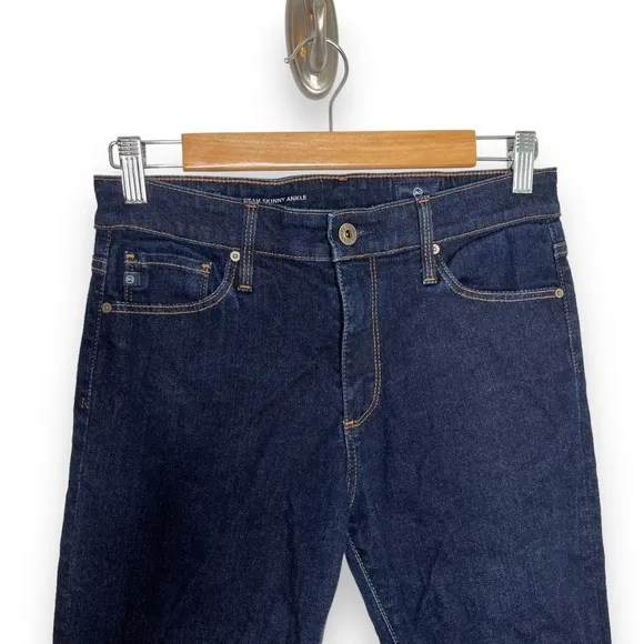 AG Adriano Goldschmied Farrah Dark Blue High Rise Ankle Skinny Jeans 27R