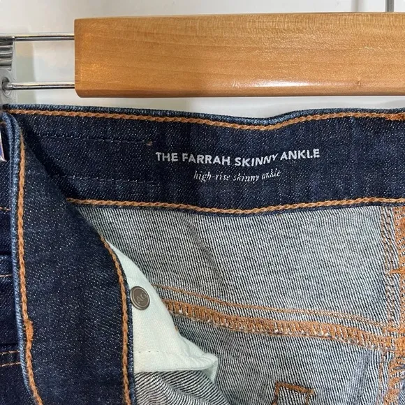 AG Adriano Goldschmied Farrah Dark Blue High Rise Ankle Skinny Jeans 27R